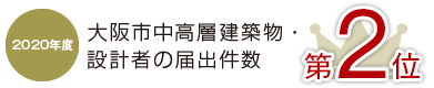 2019年大阪市中高層建築物設計者の届出件数第2位